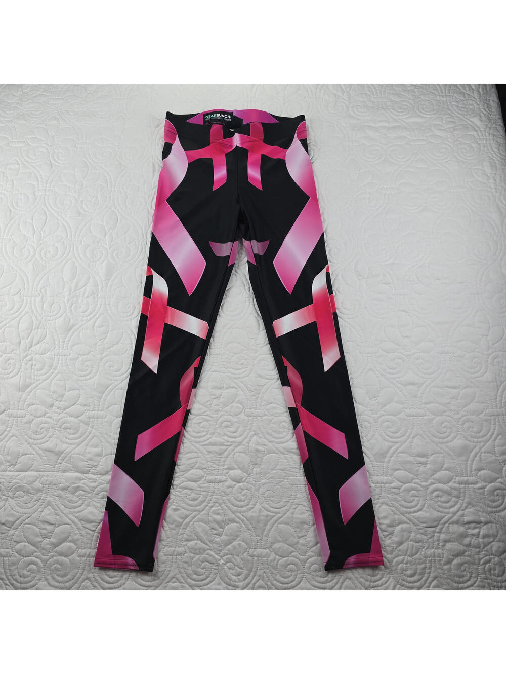 GearBunch Pink Ribbon Leggings - Breast Cancer Awareness Size small - Picture 3 of 7